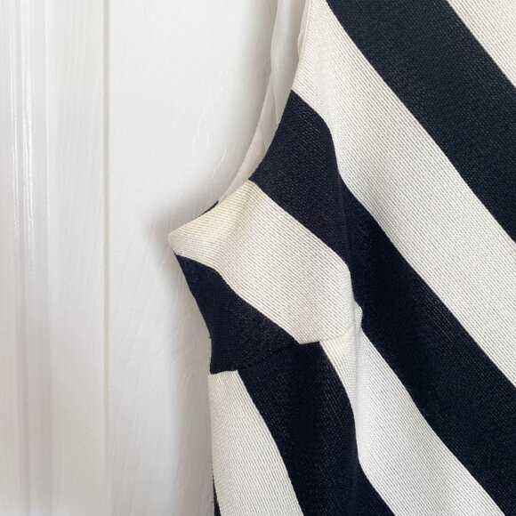 Loft Petite Womens Size 6P Black and White Stripe Work Attire Cocktail Dress - Picture 5 of 8